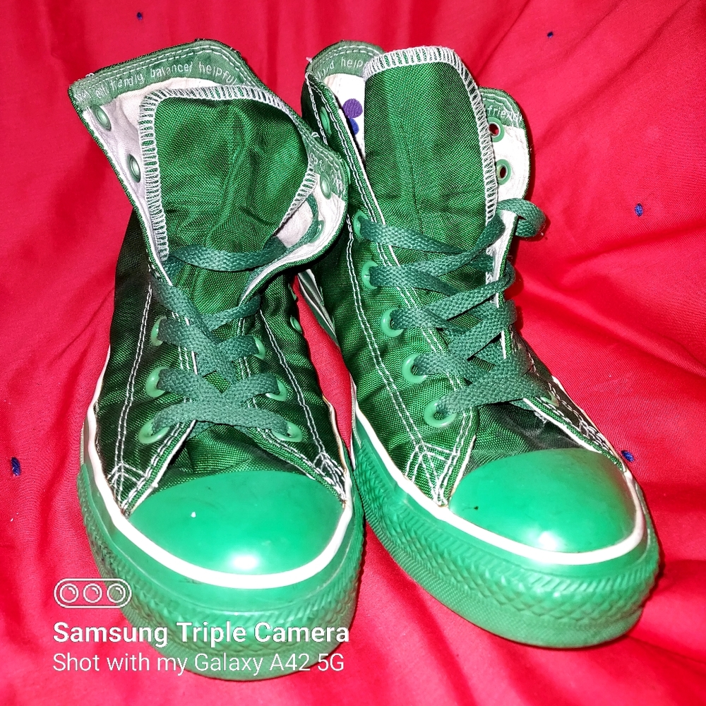 Chuck Taylors, Converse, Unisex, Green On Green Edition Sneakers